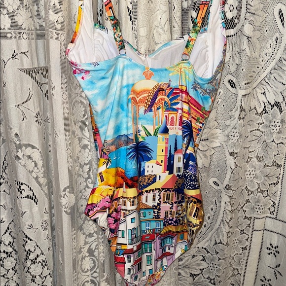 Johnny Was Cannes Multicolor One Piece Swimsuit - Picture 4 of 9